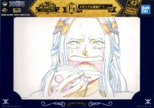 Pochette avant du Fukusei Genga officiel de Nefertari Vivi en larmes, collection Ichiban Kuji One Piece Memorial Log Lot F.