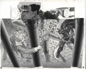 Fac-similé officiel Berserk, duel Guts et Serpico tome 22 par Kentaro Miura
